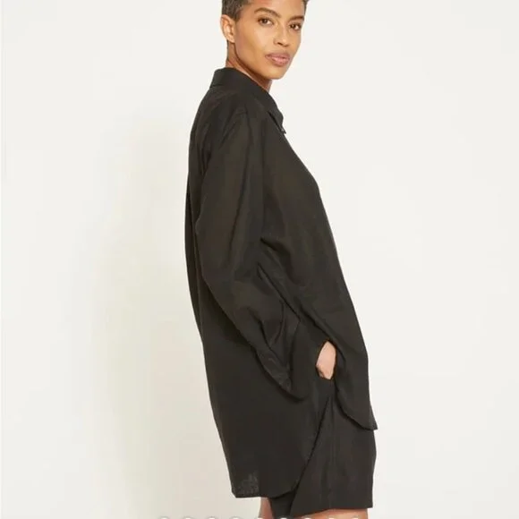 NWT Universal Standard Black Dawn Linen Hi Low Tunic size 18-20 - Picture 3 of 11